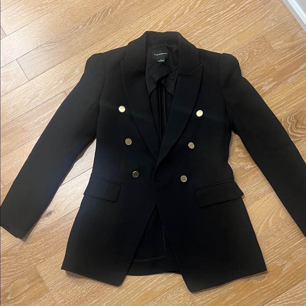 Club Monaco Black Blazer with Gold Buttons